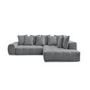 Ciemnoszary rozkładany/ze schowkiem narożnik z tkaniny szenilowej (prawostronny/w kształcie litery L) Everest – Bobochic Paris