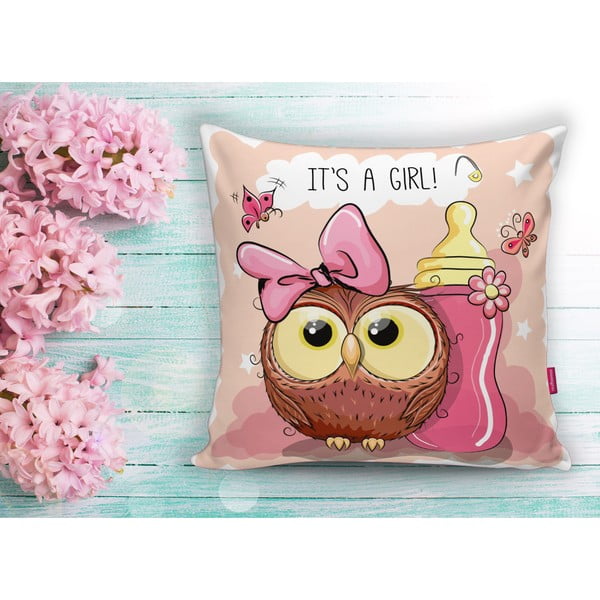 Dziecięca poszewka na poduszkę 43x43 cm Girl Owl – Mila Home-image-2
