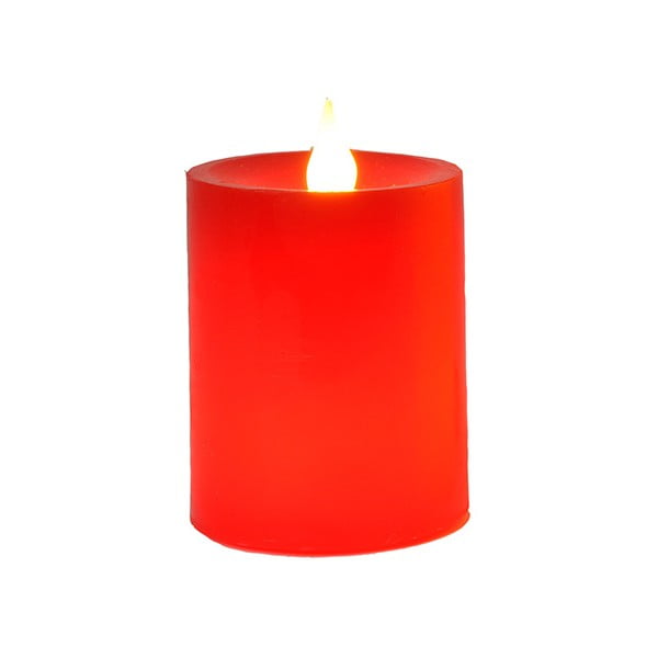 Czerwona, woskowa świeczka LED  Best Season Light, 12 cm