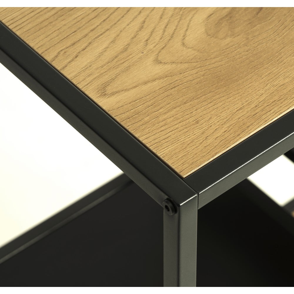 Czarny/w naturalnym kolorze regał w dekorze dębu 80x146x35 cm Altino – Unique Furniture (zdjęcie 4)