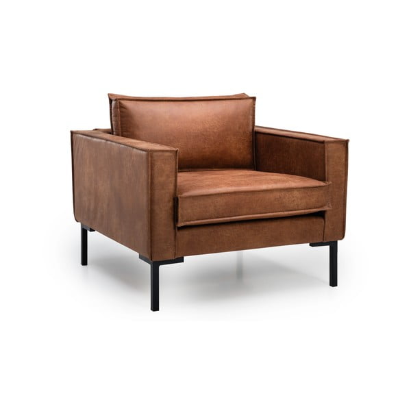 Jasnobrązowy fotel ze sztucznej skóry Scandic Rate