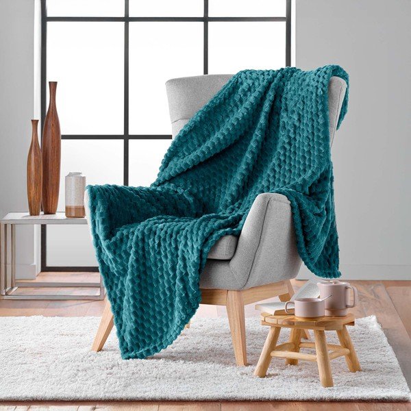 Niebieski koc z mikfroflaneli 125x150 cm Mini Frosty – douceur d'intérieur-image-2