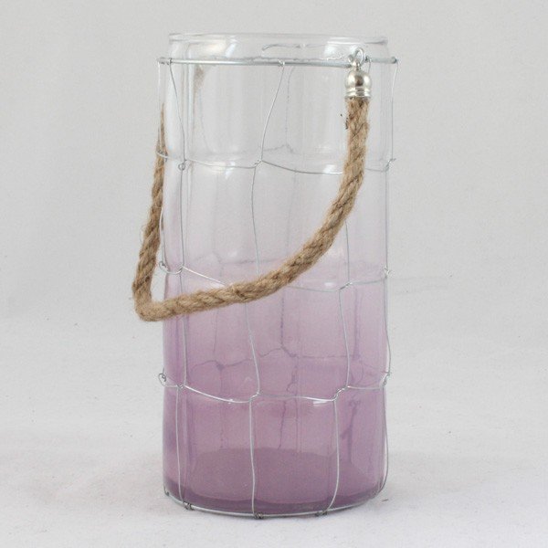 Szklany świecznik Purplish