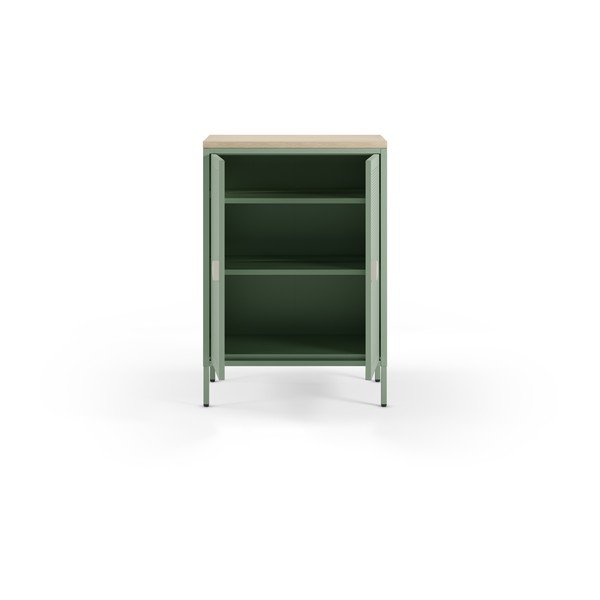 Miętowa/w naturalnym kolorze metalowa szafka 70x100x40 cm Sayla – Marckeric-image-2