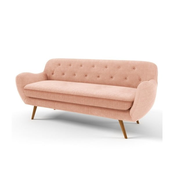 Różowa sofa trzyosobowa Wintech Zefir Portland