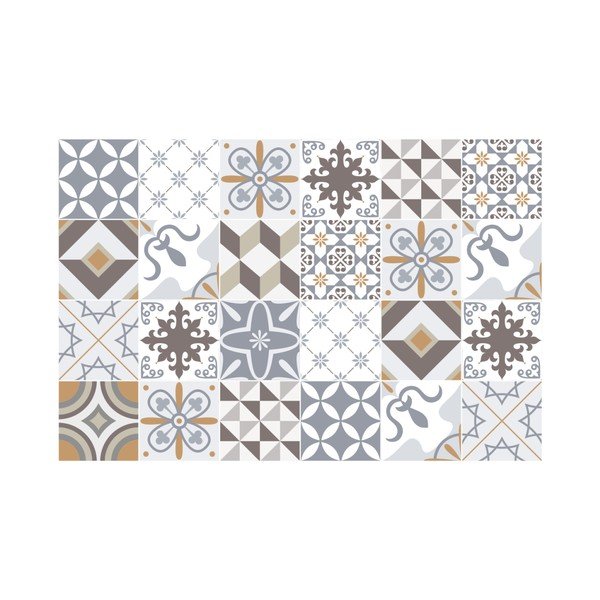 Zestaw 24 naklejek Ambiance Tiles Beige-image-1