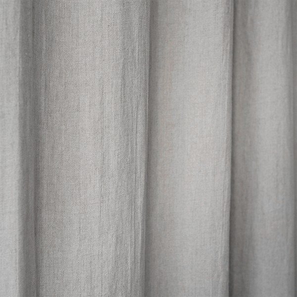 Jasnoszara lniana zasłona na troczki Linen Tales Night Time, 250x140 cm-image-1