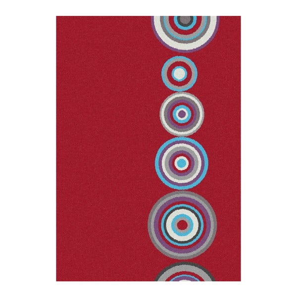 Czerwony dywan Universal Boras Circles, 133x190 cm