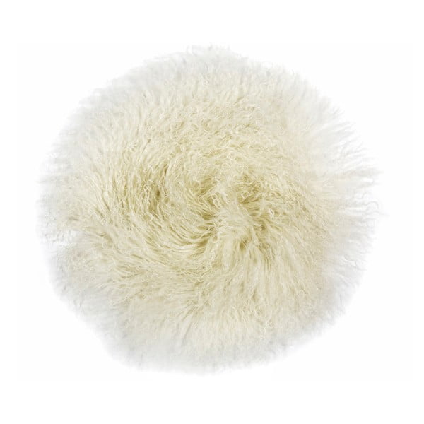 Biały poduszka na krzesło Arctic Fur Tibetan, 35x35 cm