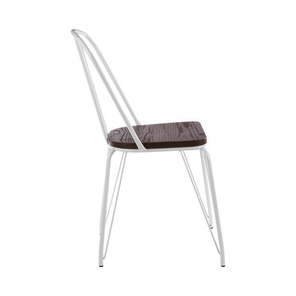 Białe/w naturalnym kolorze krzesło z litego drewna wiązu District – Premier Housewares-image-4