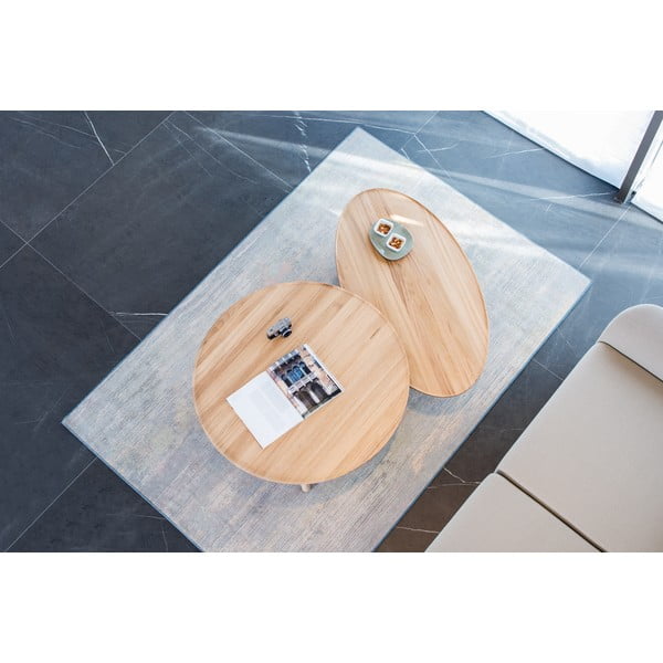 Naturalny okrągły stolik z drewna dębowego ø 100 cm Mu – Gazzda-image-2