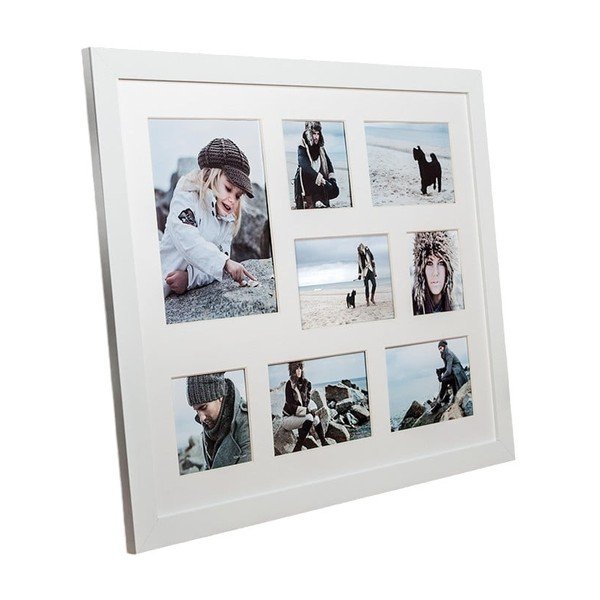 Biała ramka na 8 zdjęć Styler Narvik, 51x41 cm