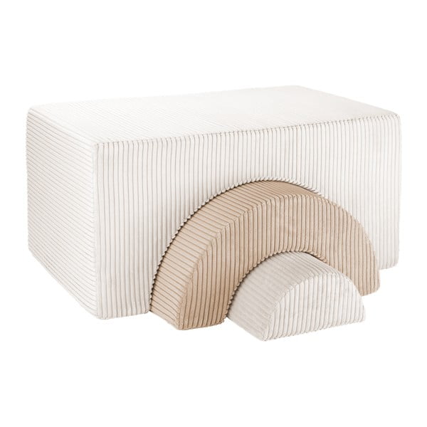 Kremowy sztruksowy piankowy plac zabaw 3 szt. wysokość 37 cm 75x49 cm Rainbow Montessori – Wigiwama