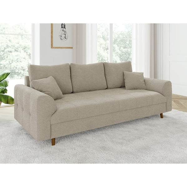 Beżowa sofa z materiału bouclé 210 cm Ariella – Ropez-image-3