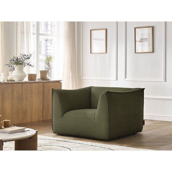 Zielony sztruksowy fotel Giorgia – Bobochic Paris-image-1