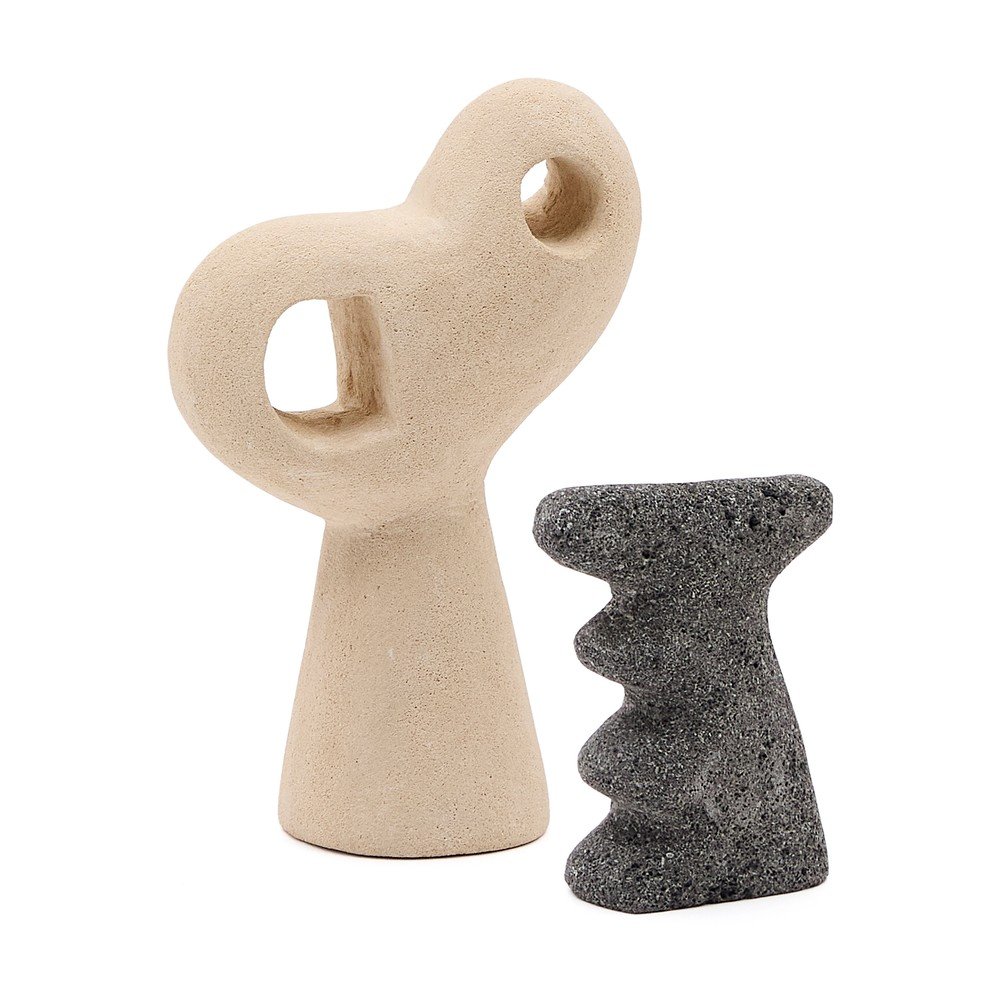 Kamienne figurki zestaw 2 szt. (wysokość 23 cm) Arif – Kave Home
