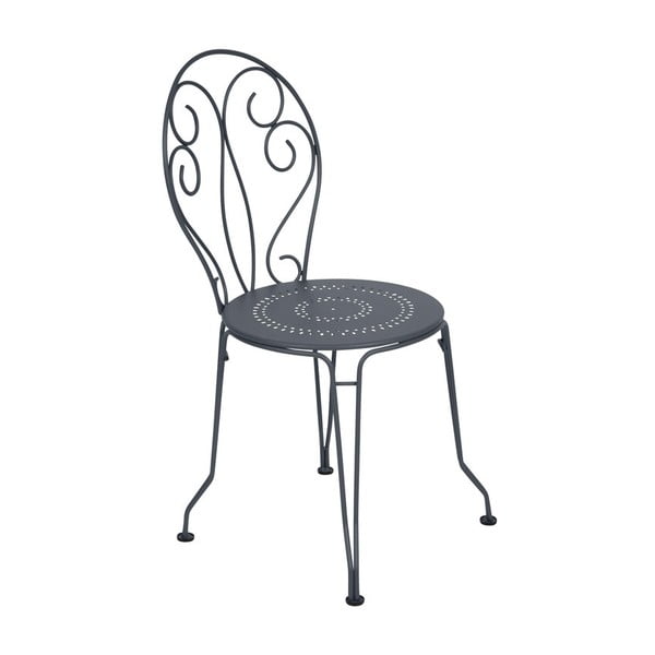 Antracytowe krzesło metalowe Fermob Montmartre