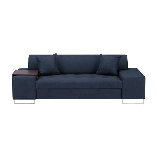 Niebieska sofa z nóżkami w kolorze srebra Cosmopolitan Design Orlando, 220 cm