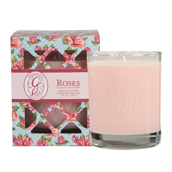 Świeczka o zapachu róży Greenleaf Signature Roses, czas palenia až h