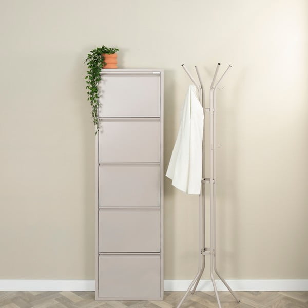 Szarobrązowa metalowa uchylna szafka na buty 50x169x15 cm Billy – Spinder Design-image-1