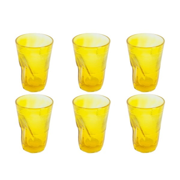 Zestaw 6 szklanek Kaleidos 340 ml, żółty