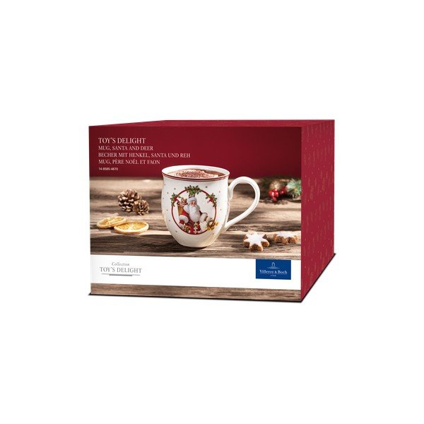 Biały porcelanowy kubek z motywem świątecznym Villeroy & Boch Santa and deer-image-3