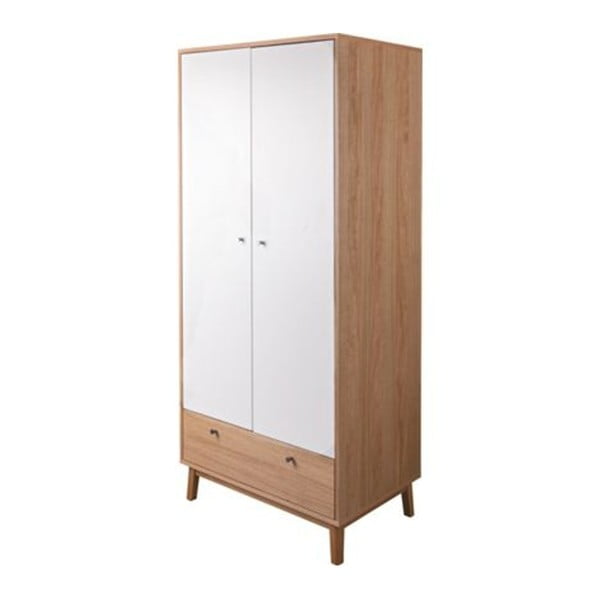 Dwudrzwiowa szafa z dębowym dekorem z szufladą Jitona Merrik-image-1