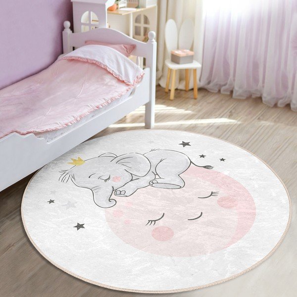 Biały dywan dziecięcy ø 120 cm Comfort – Mila Home-image-2