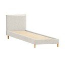 Beżowe tapicerowane łóżko jednoosobowe ze stelażem 90x200 cm Tina – Ropez