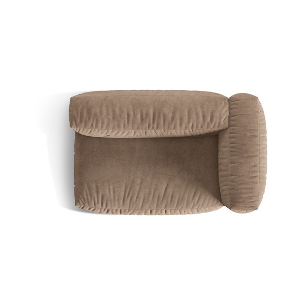 Jasnobrązowy aksamitny moduł sofy (prawostronny) Martina – Micadoni -image-3