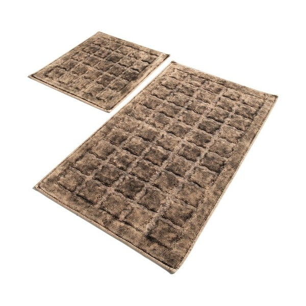 Zestaw 2 beżowych bawełnianych dywaników łazienkowych Confetti Bathmats Jean Mink