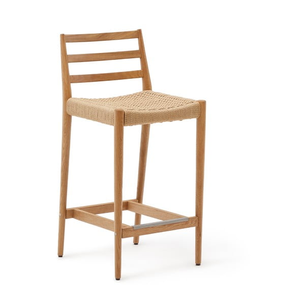 Hoker z litego drewna dębowego w naturalnym kolorze (wysokość siedziska 70 cm) Analy – Kave Home