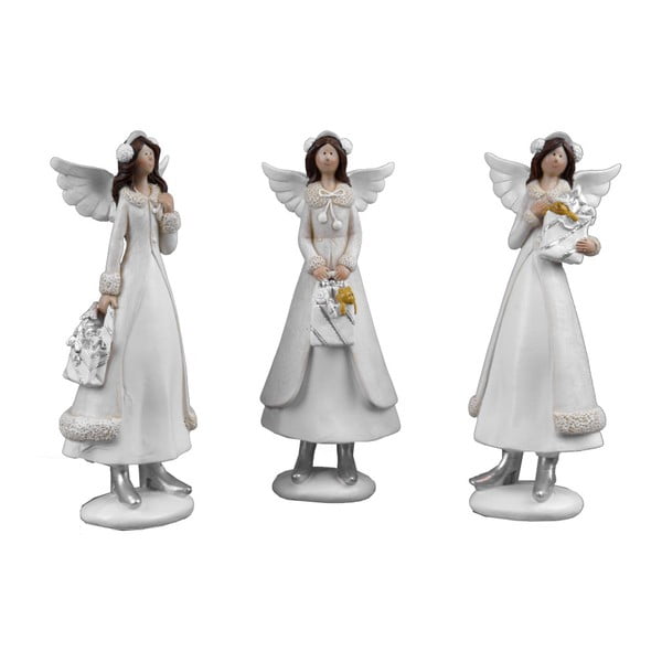 Zestaw 3 średnich aniołków dekoracyjnych Ego Dekor Winter