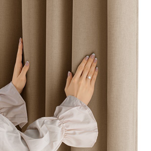 Beżowa zasłona częściowo zaciemniająca (dimout) Calisto – Filumi-image-4