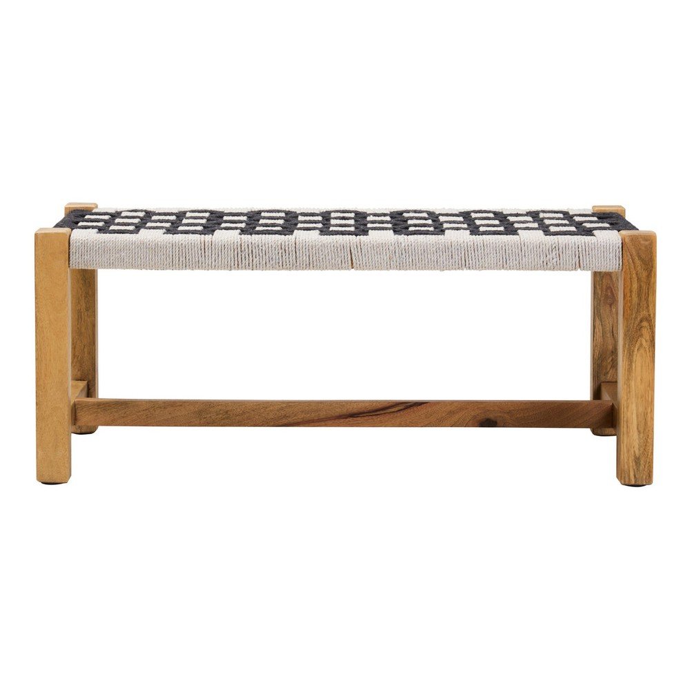 Czarno-biała drewniana ławka Satna – Premier Housewares (zdjęcie 4)