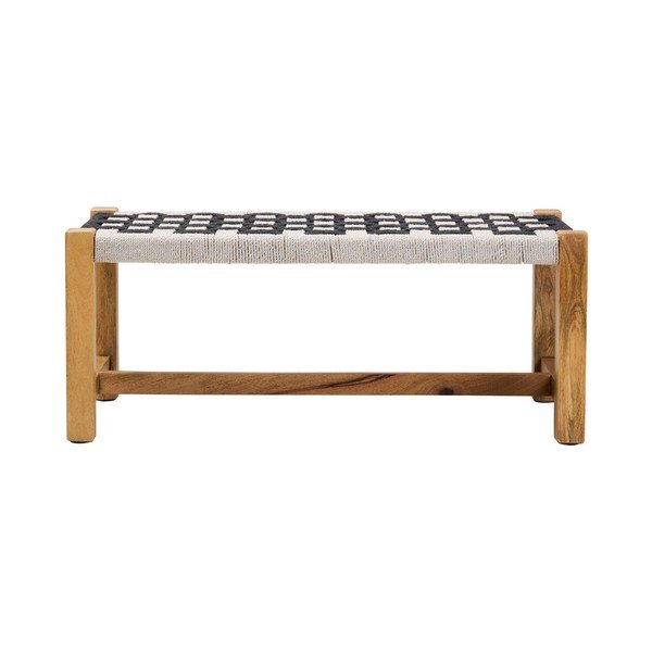 Czarno-biała drewniana ławka Satna – Premier Housewares-image-2