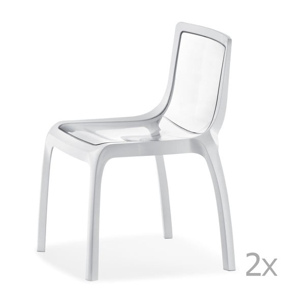 Zestaw 2 białych krzeseł Pedrali Miss You