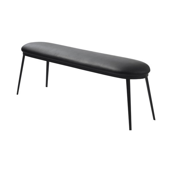Czarna  ławka z imitacji skóry Gain – Unique Furniture-image-2