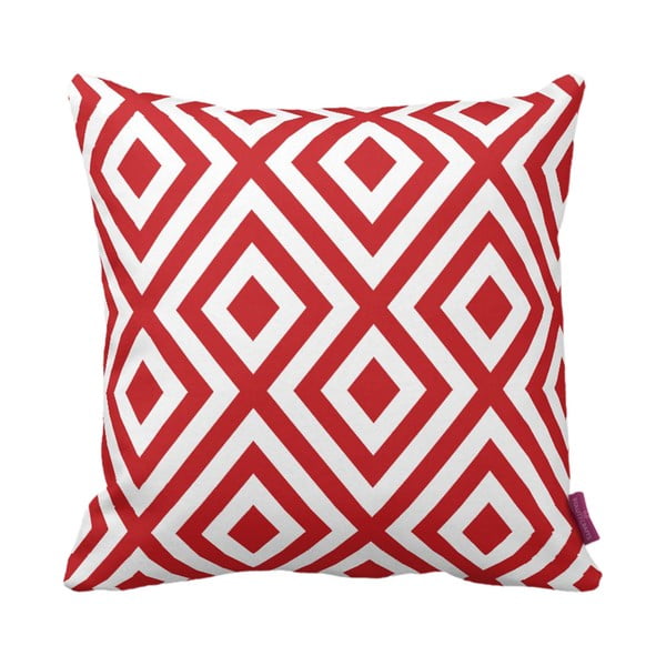 Czerwono-biała poduszka Geometric Red, 43x43 cm