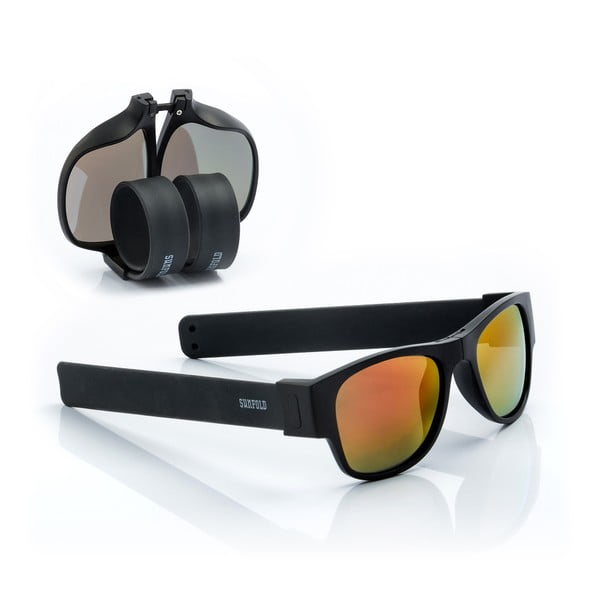 Czarno-pomarańczowe zwijane okulary przeciwsłoneczne InnovaGoods Sunfold ES2