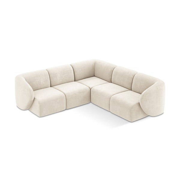 Beżowy narożnik z tkaniny szenilowej Lani – Makamii-image-1