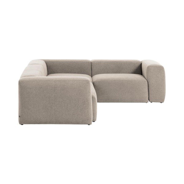 Beżowy narożnik z tkaniny szenilowej Blok – Kave Home-image-3