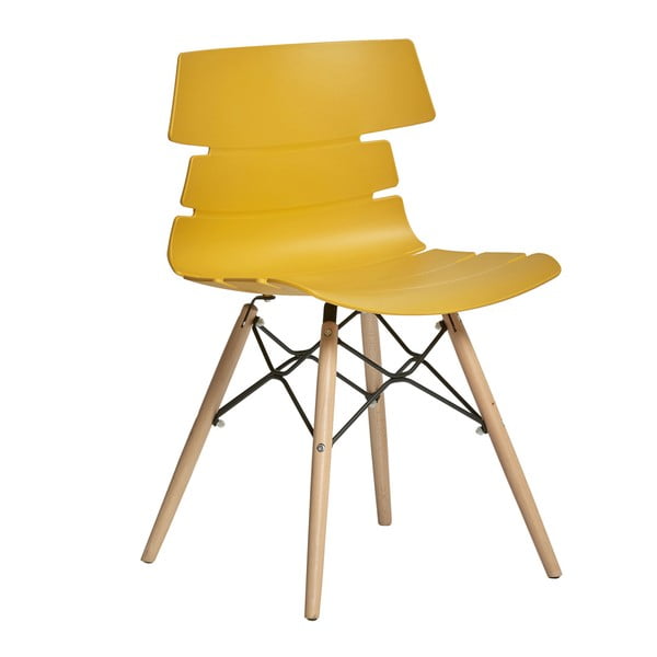 Zestaw 4 żółtych krzeseł do jadalni Marckeric Iris-image-2