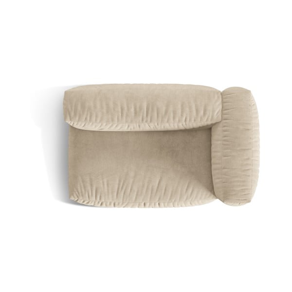 Beżowy aksamitny moduł sofy (prawostronny) Martina – Micadoni -image-3