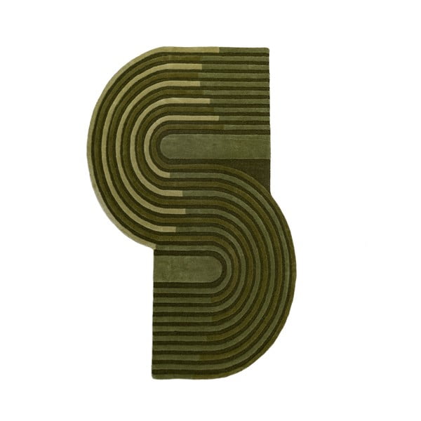 Zielony wełniany dywan tkany ręcznie 150x240 cm Conway Retro – Flair Rugs