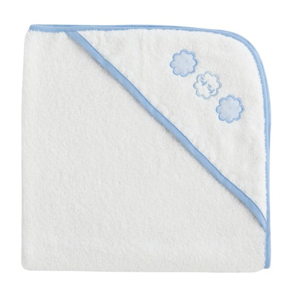 Ręcznik dziecięcy z kapturem i niebieskim obszyciem Naf Naf Tres Chic, 100x100 cm