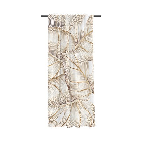 Zasłona z satyny bawełnianej w kolorze złota 110x170 cm Golden Leaves – Butter Kings
