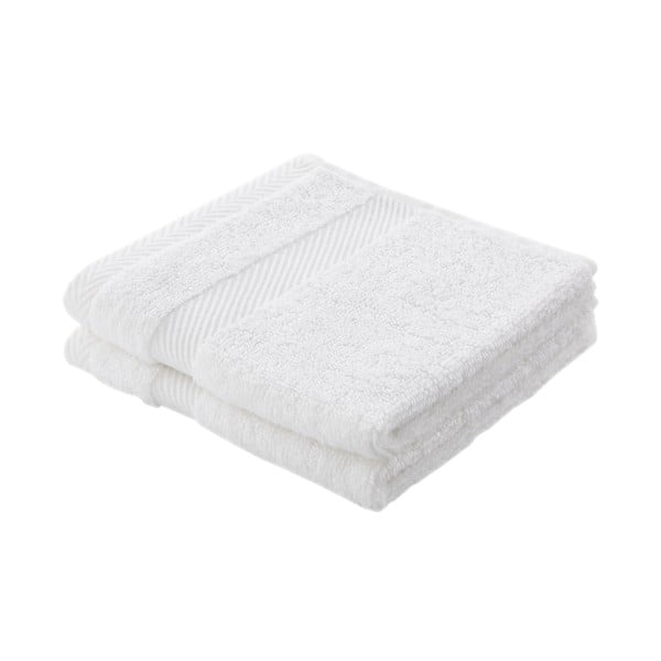 Biały ręcznik bawełniany z domieszką jedwabiu 30x30 cm – Bianca