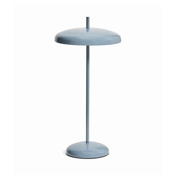 Niebieska lampa stołowa LED ze ściemniaczem z metalowym kloszem (wysokość 35 cm) Porte – Kave Home