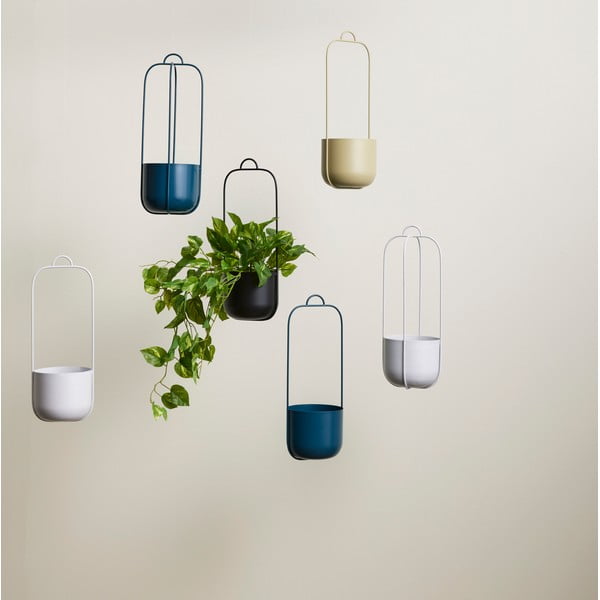 Niebieskie metalowe doniczki wiszące zestaw 2 szt. ø 16 cm Lotus – Hübsch-image-1